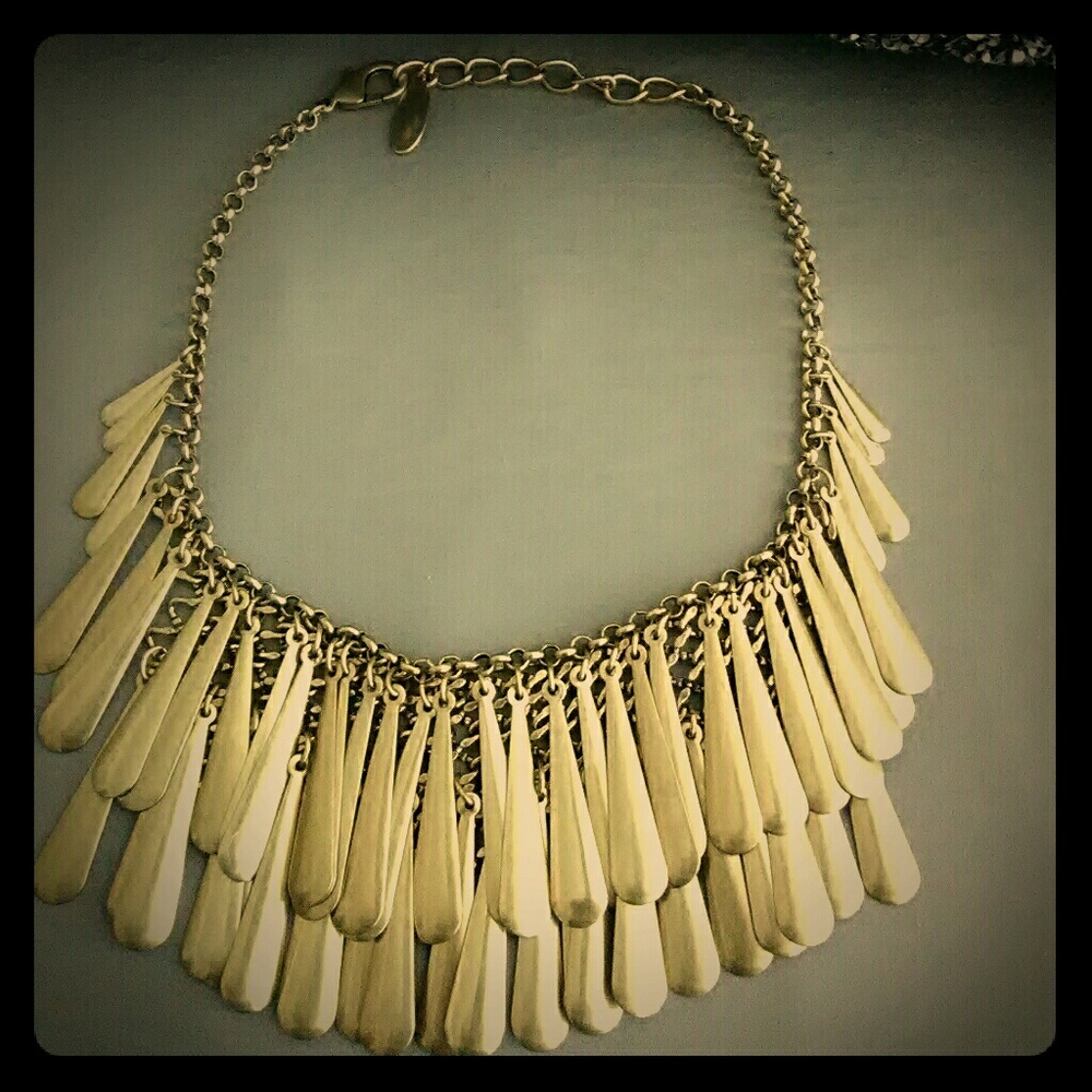 Chico's Brass Fringe Necklace